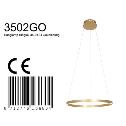 Hanglamp Ringlux 3502GO Goud