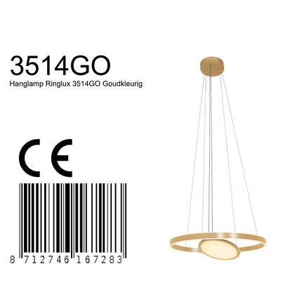 Hanglamp Ringlux 3514GO Goud