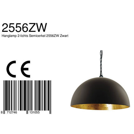 Hanglamp Semicirkel 2556ZW Zwart