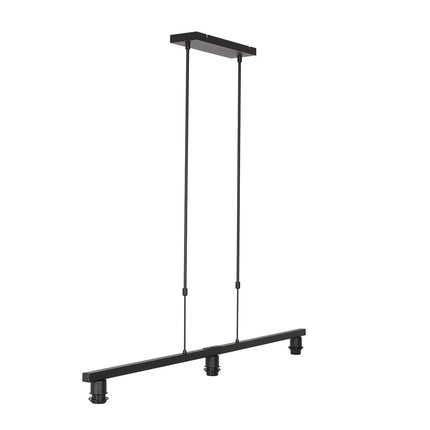 Hanglamp Stang 3464ZW Zwart + Kap Velours Blauw