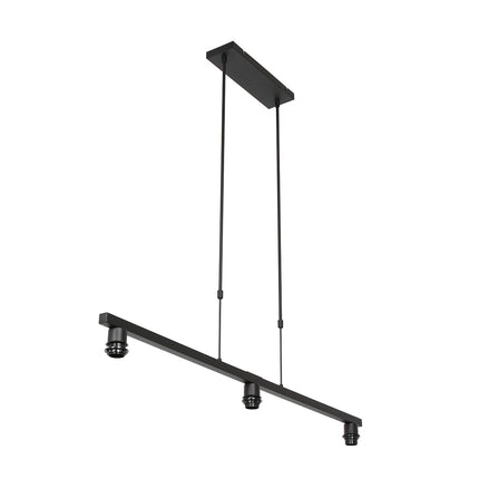 Hanglamp Stang 3464ZW Zwart + Kap Velours Blauw