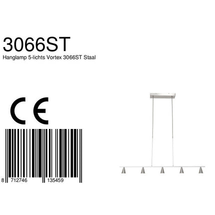 Hanglamp Vortex 3066ST Staal