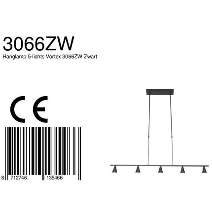 Hanglamp Vortex 3066ZW Zwart