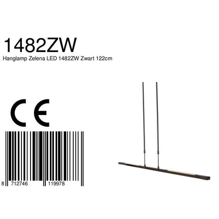 Hanglamp Zelena 1482ZW Zwart