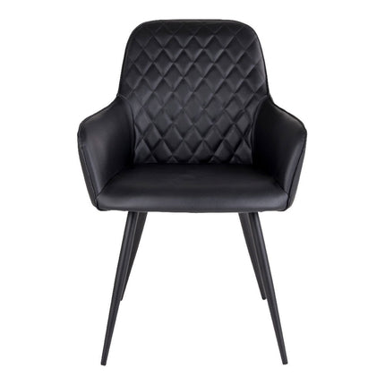 Harbo Dining Chair - Chair in black PU with black legs (set of 2)