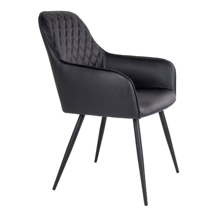 Harbo Dining Chair - Chair in black PU with black legs (set of 2)