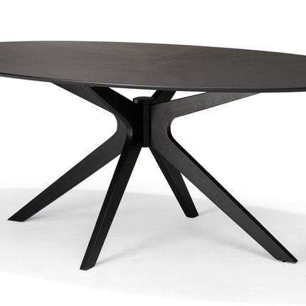Julia 200X110 Eetkamertafel Ovaal Zwart Eiken
