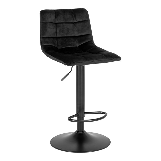 Middelfart Bar Chair - Bar chair in black velvet with black legs - set of 2