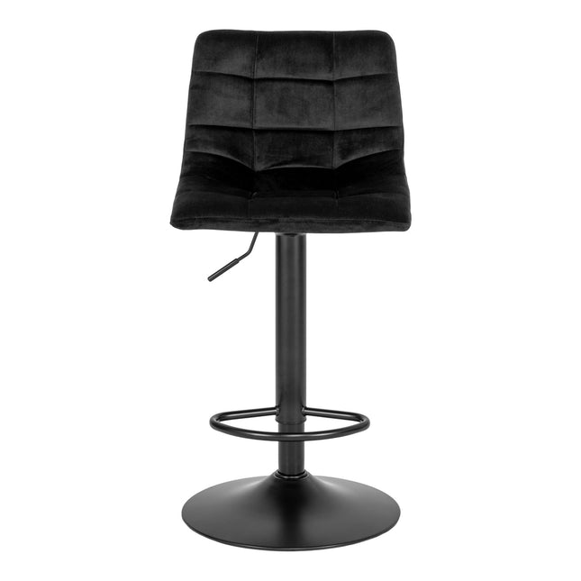 Middelfart Bar Chair - Bar chair in black velvet with black legs - set of 2