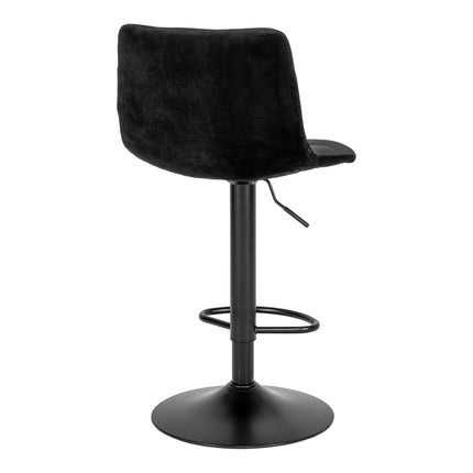 Middelfart Bar Chair - Bar chair in black velvet with black legs - set of 2