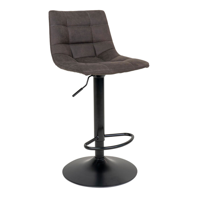 Middelfart Bar Chair - Bar chair in dark grey with black legs - set of 2