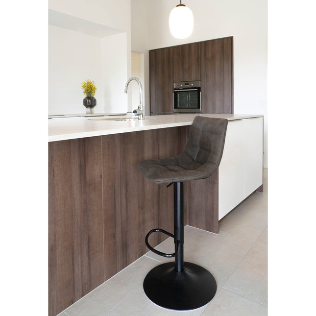 Middelfart Bar Chair - Bar chair in dark grey with black legs - set of 2