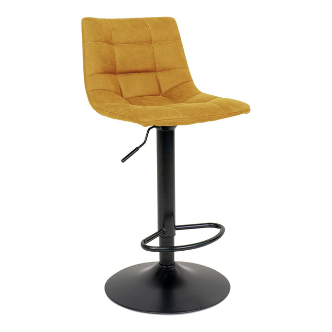 Middelfart Bar Chair - Bar chair in mustard yellow with black legs - set of 2