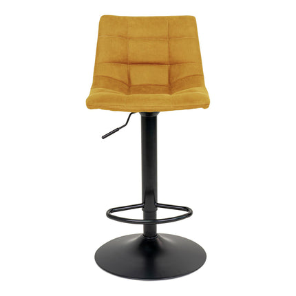 Middelfart Bar Chair - Bar chair in mustard yellow with black legs - set of 2