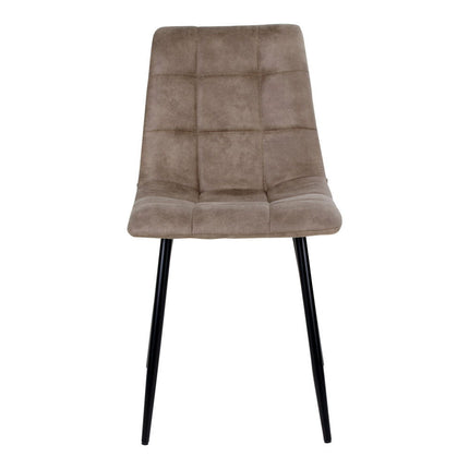 Middelfart Dining Chair - Chair in light brown microfiber with black legs (set of 2)