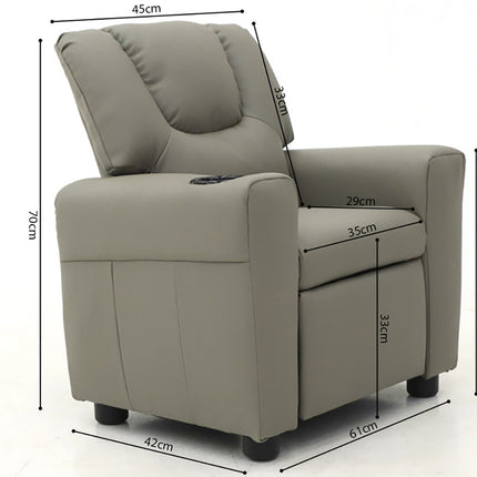 Mini-Relax 'Renée' manueel verstelbaar PU Grijs (1c)
