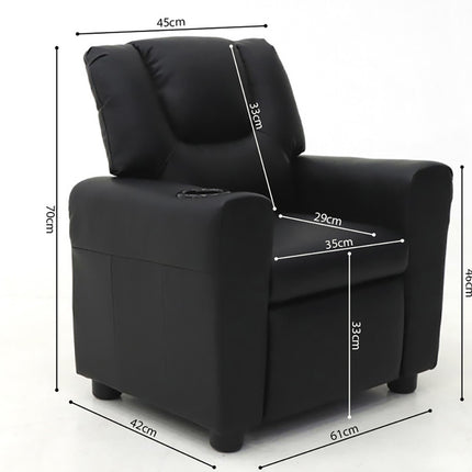 Mini-Relax 'Renée' manueel verstelbaar PU Zwart (1c)