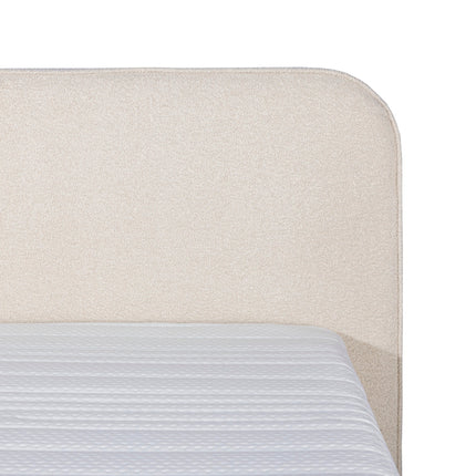 Bouclé Boxspring Beige 140x200