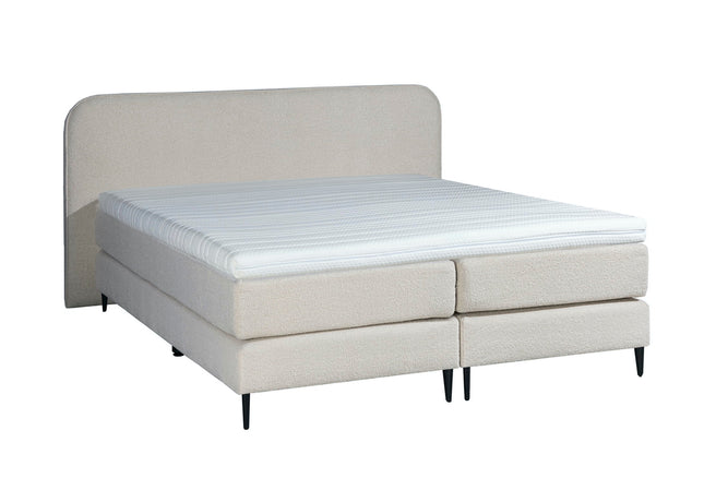 Bouclé Boxspring Beige 180x210