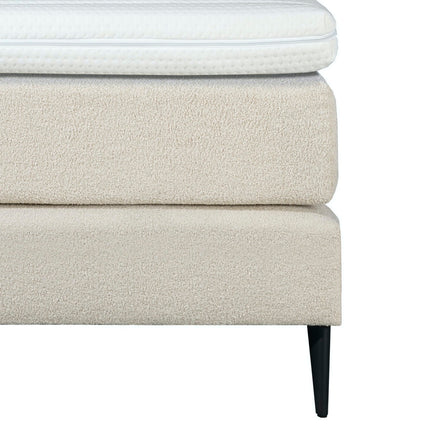 Bouclé Boxspring Beige 180x210