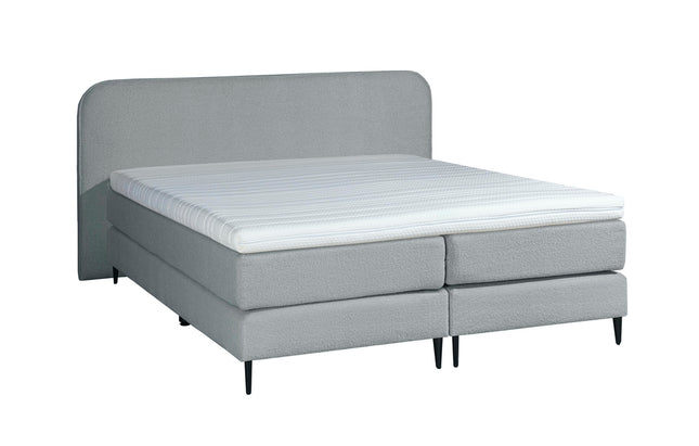 Bouclé Boxspring Grijs 140x200