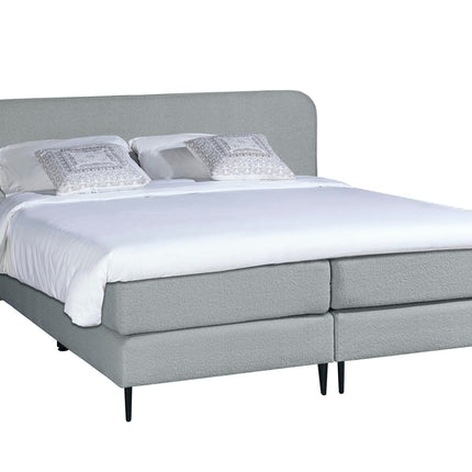Bouclé Boxspring Grijs 140x200