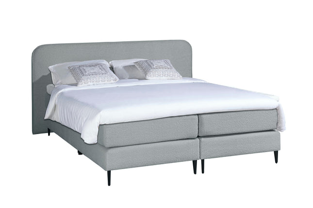 Bouclé Boxspring Grijs 140x200