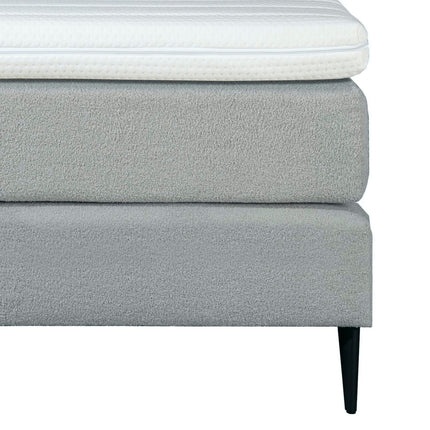 Bouclé Boxspring Grijs 140x200
