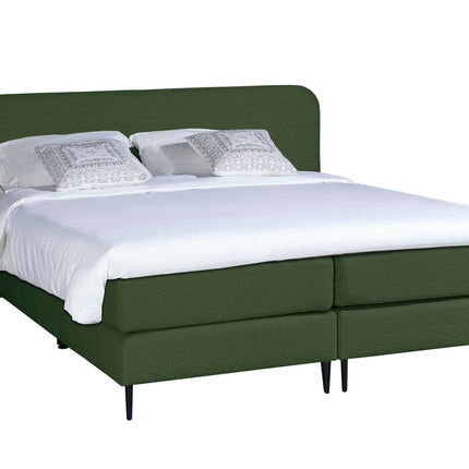 Bouclé Boxspring Groen 140x200