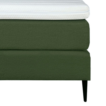 Bouclé Boxspring Groen 140x200