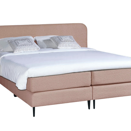 Bouclé Boxspring Oud Roze 140x210