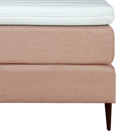 Bouclé Boxspring Oud Roze 140x210