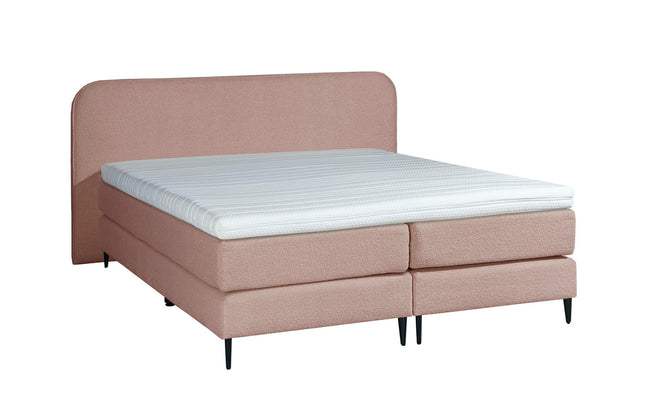 Bouclé Boxspring Oud Roze 160x210