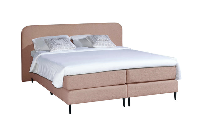 Bouclé Boxspring Oud Roze 160x210