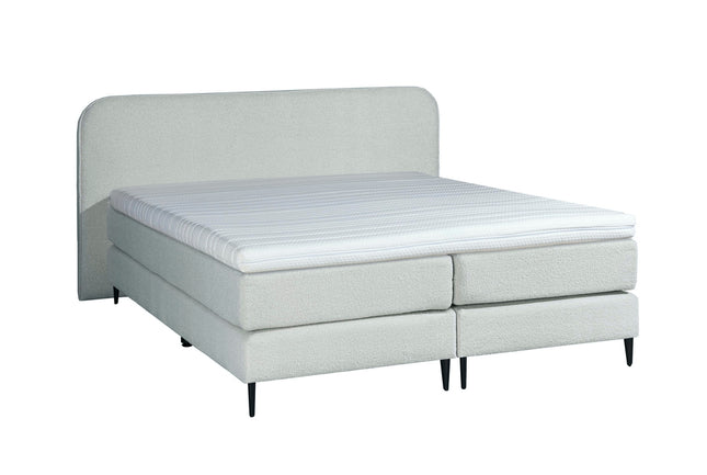 Bouclé Boxspring Wit 140x210
