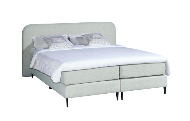 Bouclé Boxspring Wit 140x210