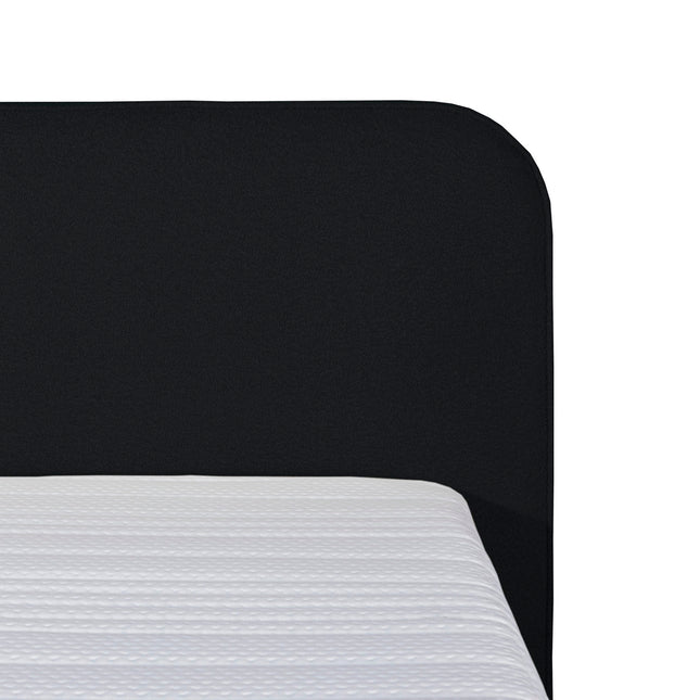 Bouclé Eenpersoons Boxspring Zwart 90x200