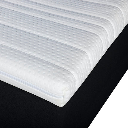 Bouclé Eenpersoons Boxspring Zwart 90x200
