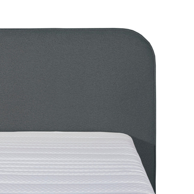 Bouclé Eenpersoons Boxspring Antraciet 90x210