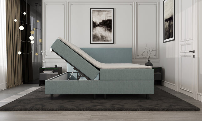 Opberg Boxspring Blauw 160x200