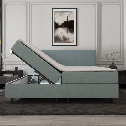 Opberg Boxspring Blauw 160x210