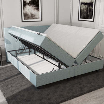 Opberg Boxspring Blauw 160x210