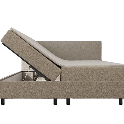 Opberg Boxspring Bouclé Beige 160x210
