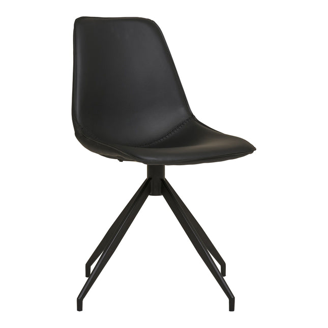 Monaco Dining Chair with Swivel - Chair with swivel in black PU (set of 2)