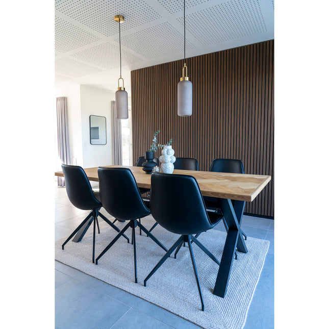 Monaco Dining Chair with Swivel - Chair with swivel in black PU (set of 2)