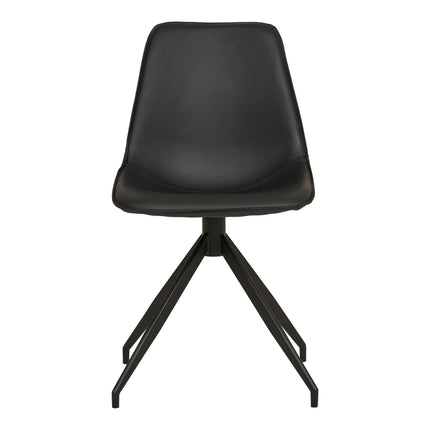 Monaco Dining Chair with Swivel - Chair with swivel in black PU (set of 2)