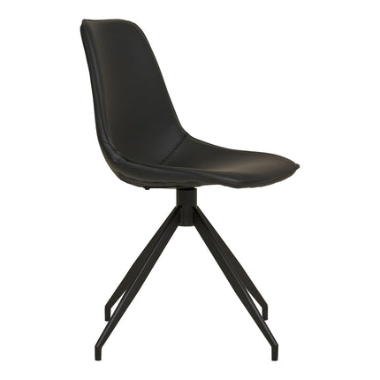 Monaco Dining Chair with Swivel - Chair with swivel in black PU (set of 2)