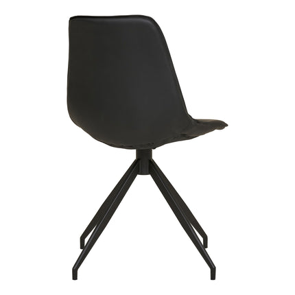 Monaco Dining Chair with Swivel - Chair with swivel in black PU (set of 2)
