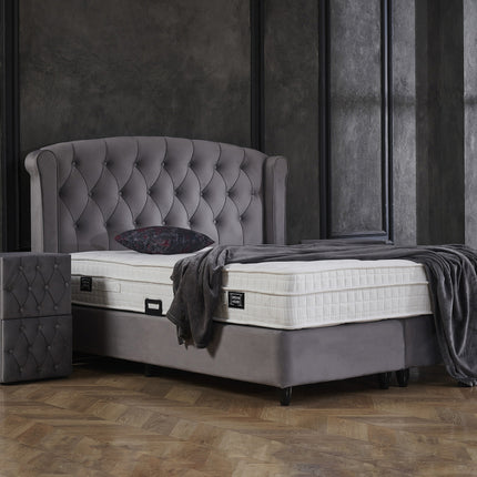 Opbergboxspring Aurora Velvet Antraciet 160x200