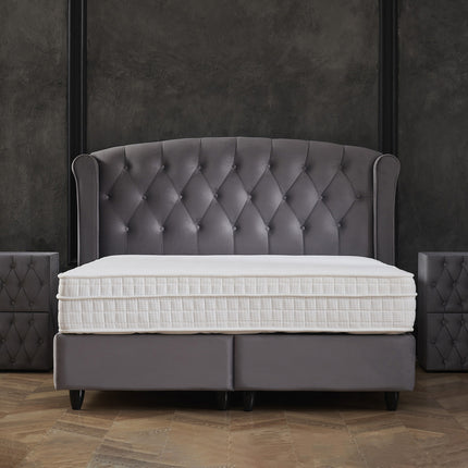 Opbergboxspring Aurora Velvet Antraciet 90x200